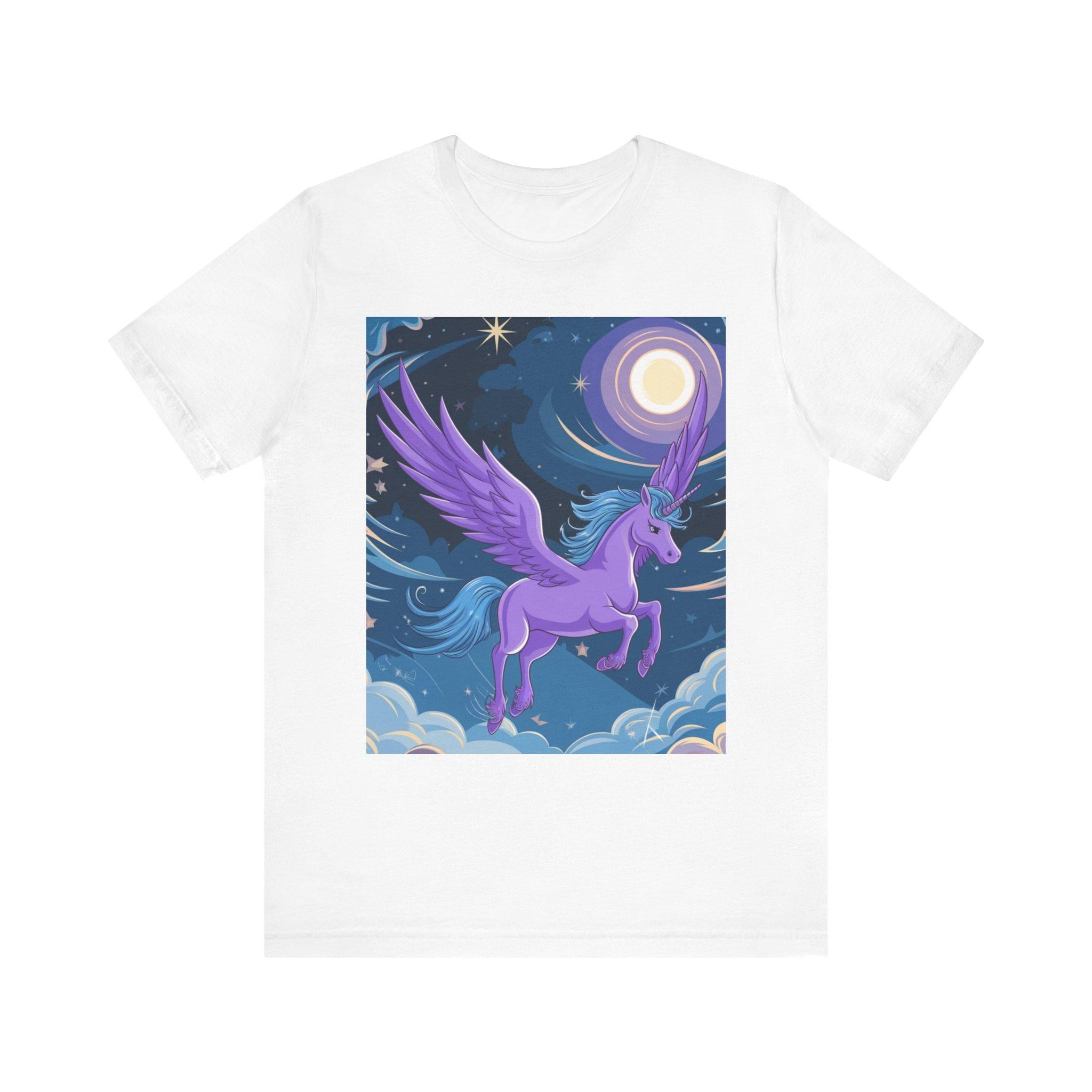 Purple Pegasus Unicorn tee | Flying Pegasus Night Sky T-shirt