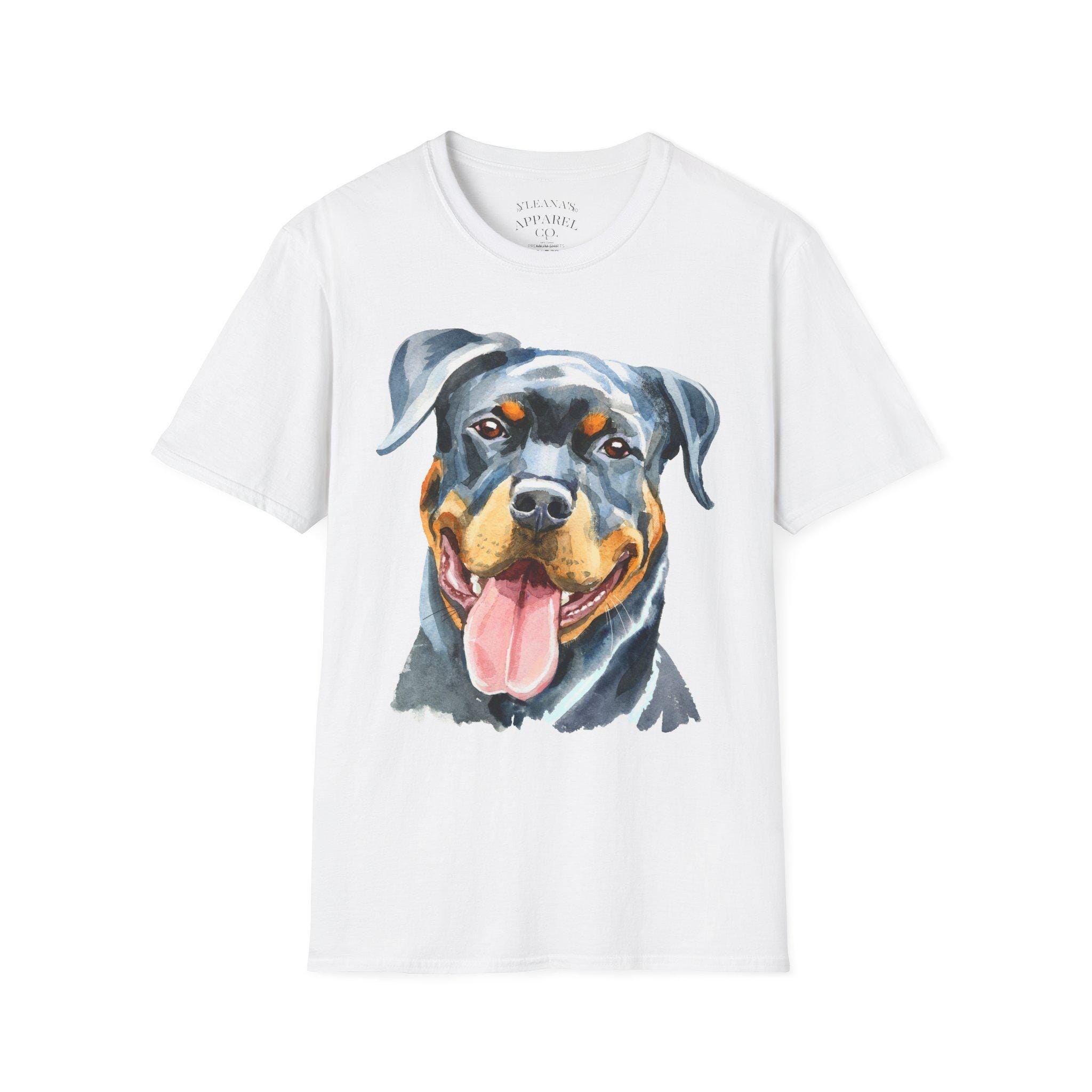 Rottweiler Face T-Shirt | Watercolor Dog Portrait Tee