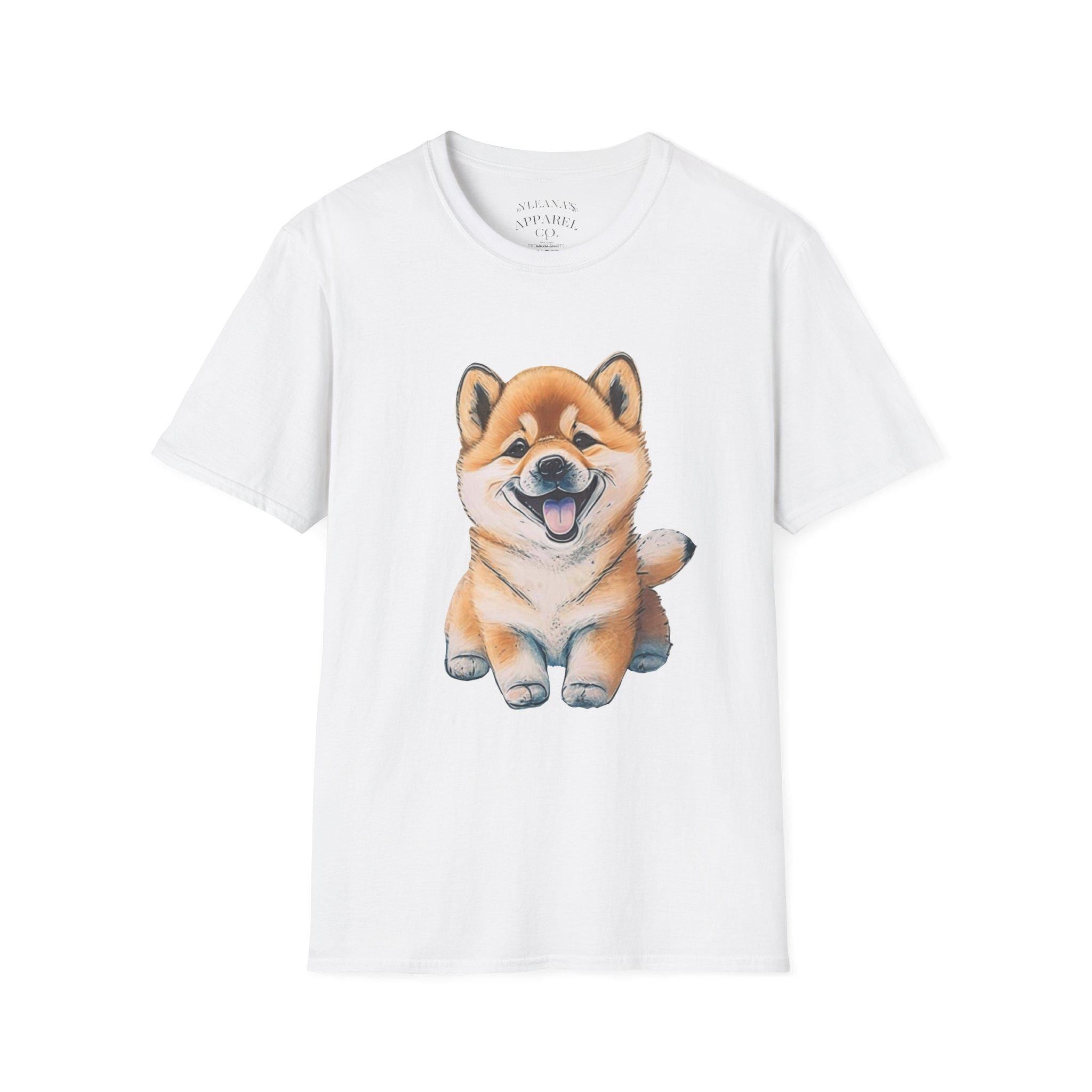 Smiling Shiba Inu Dog T-Shirt | Cute Puppy Illustration