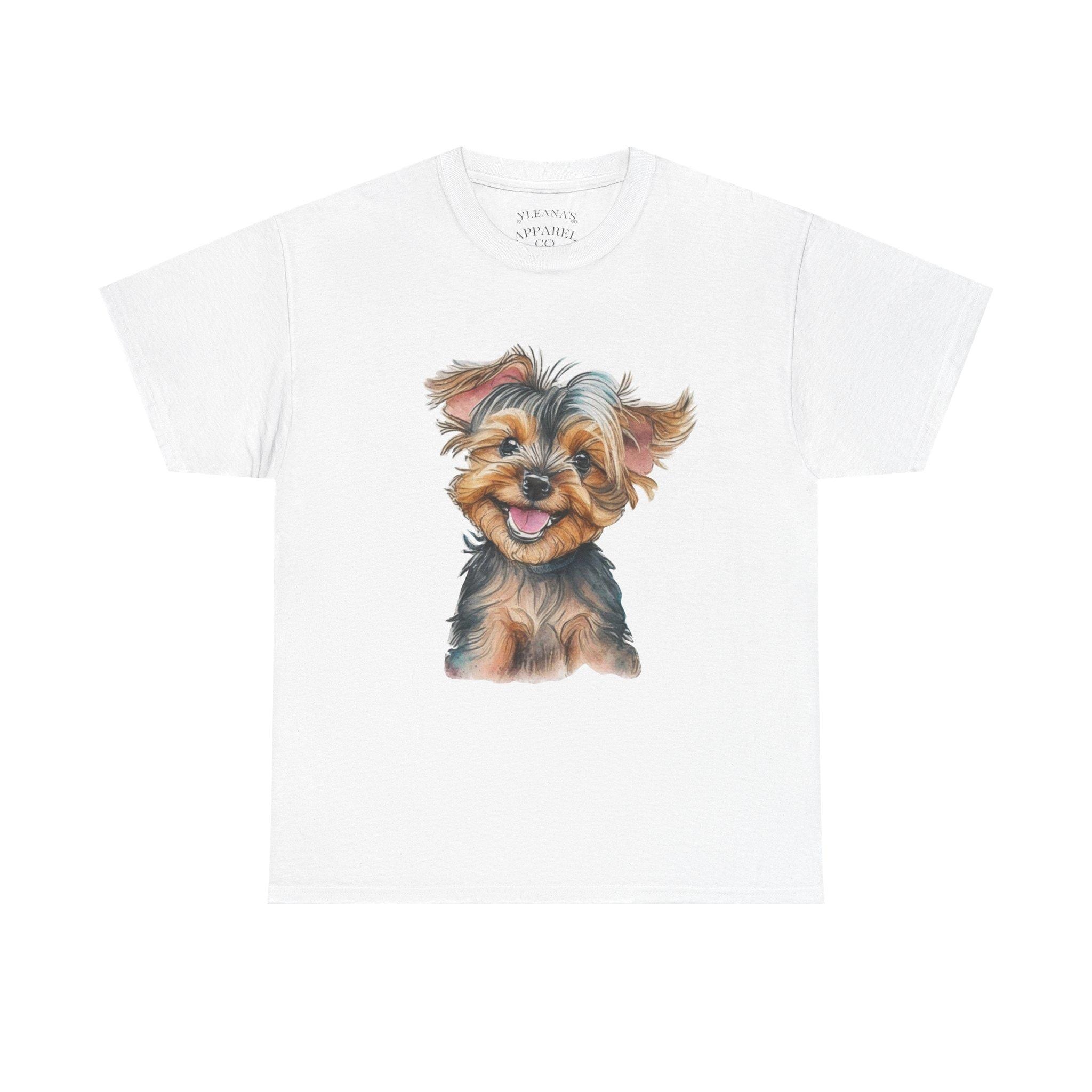 Smiling Yorkshire Terrier Dog Tee | Cute Puppy Portrait Shirt