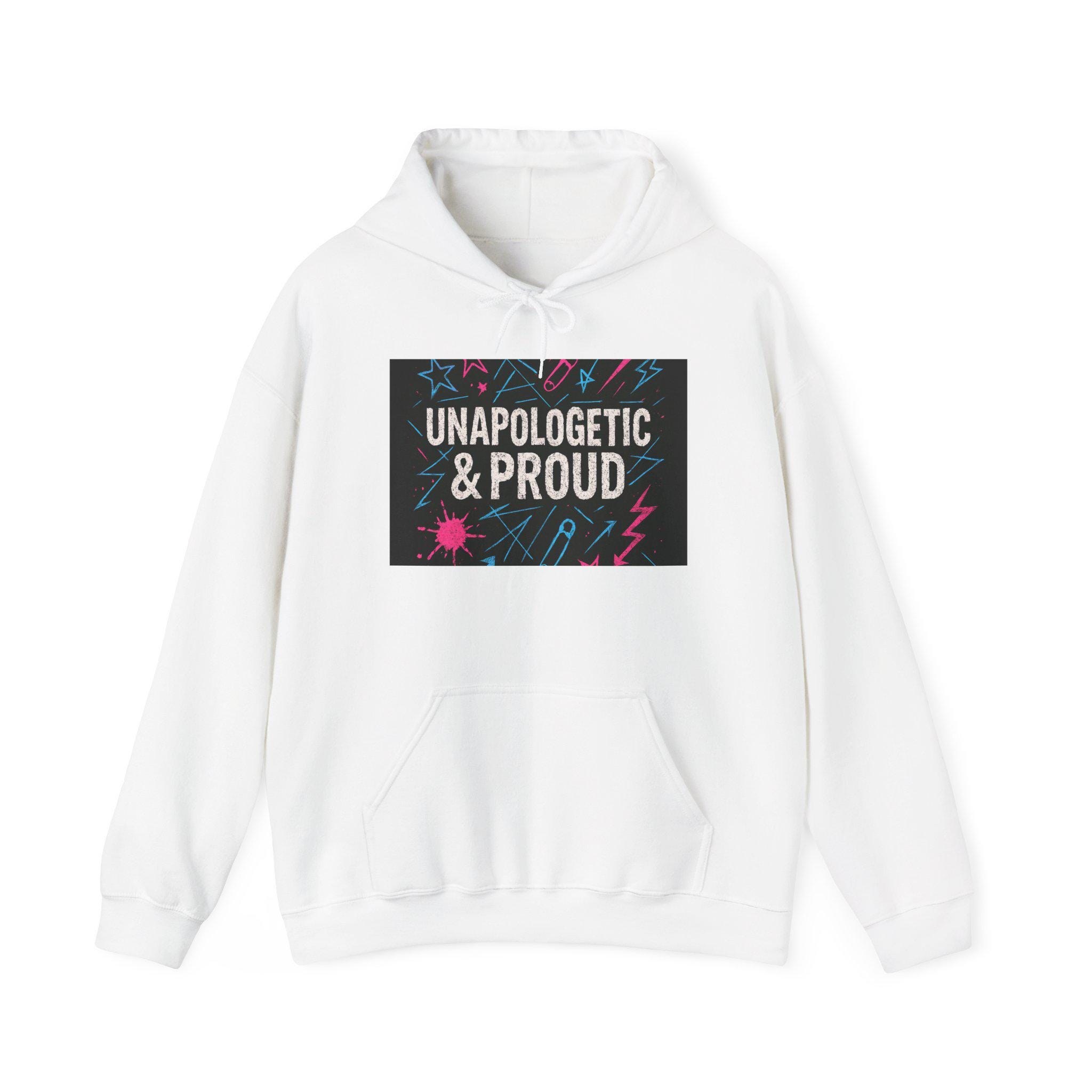 Unapologetic & Proud Hoodie | Pride Lightning Graphic