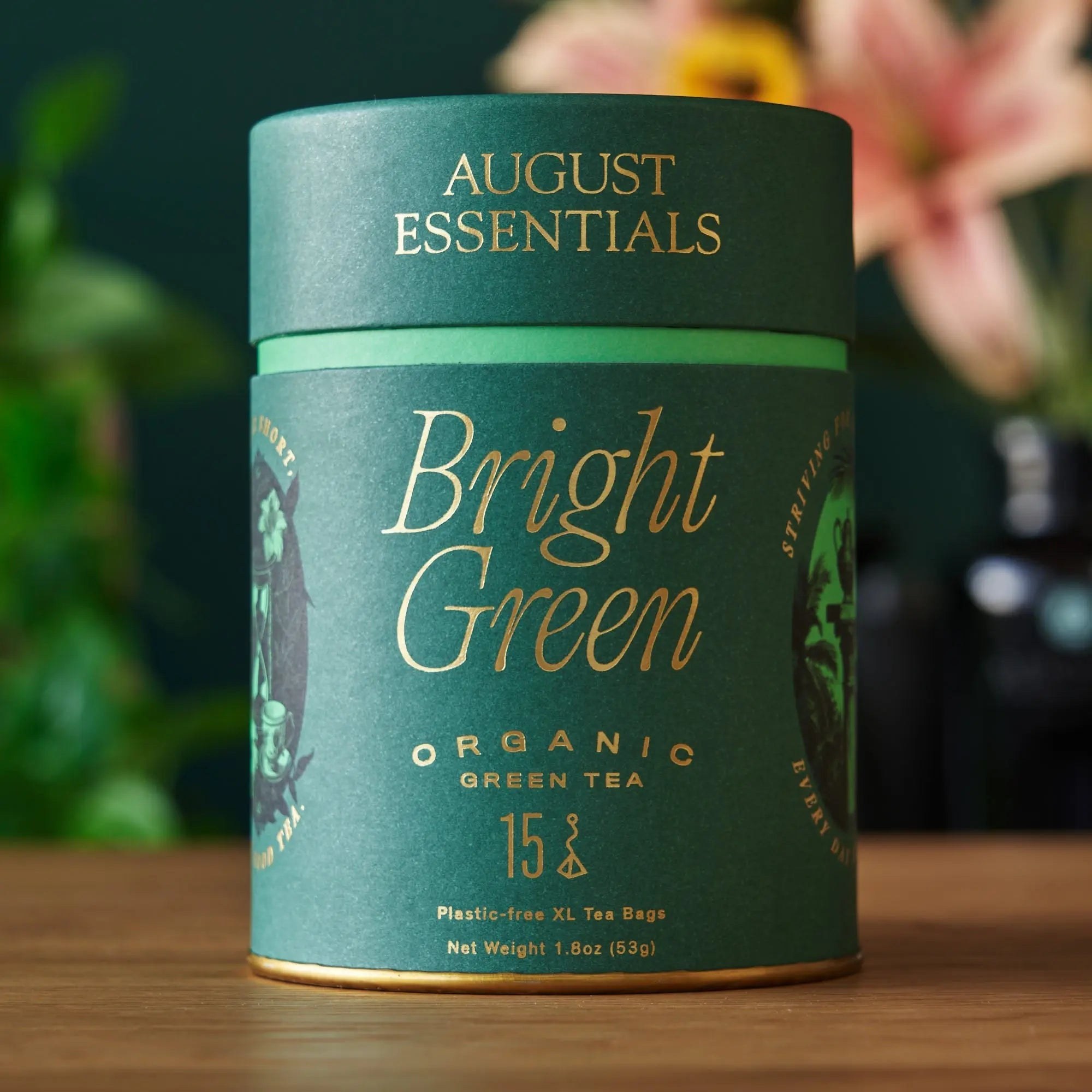 Bright green tea bags from bustersplace