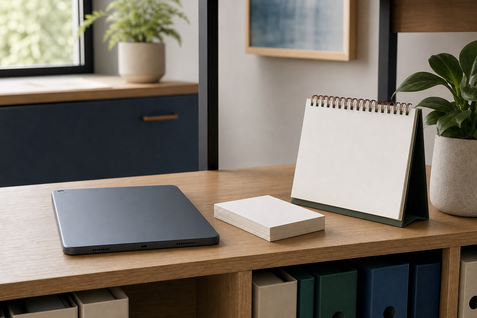 Organized office tools representing ongoing team training and clear routines