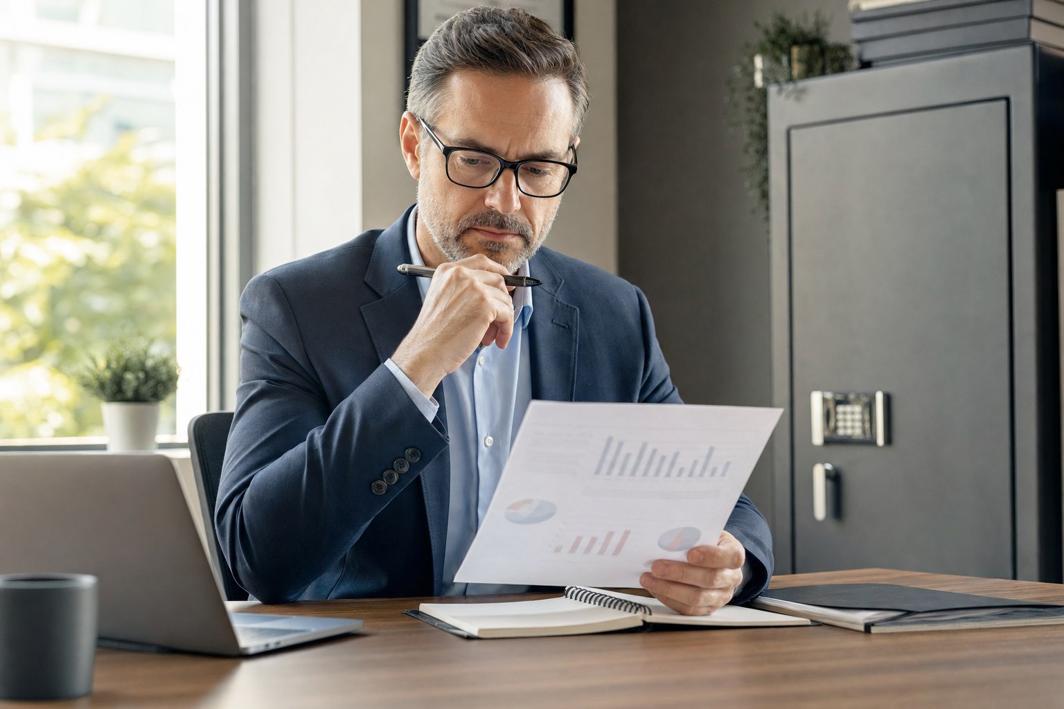 Business leader reviewing a software approval decision