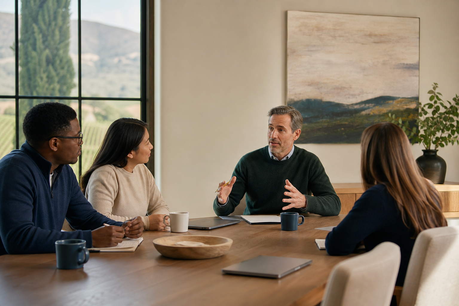 Business team discussing practical cybersecurity training