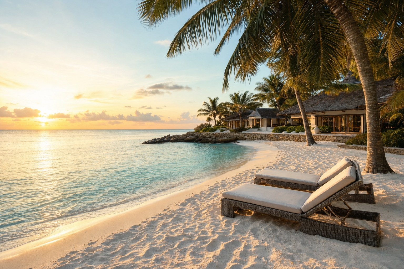 Beachfront resort in the Caribbean
