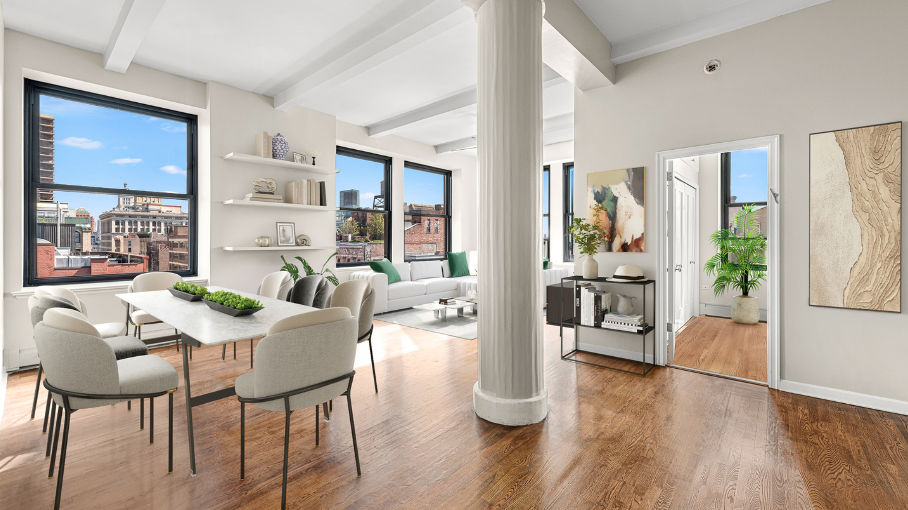 Sunlit New York apartment interior