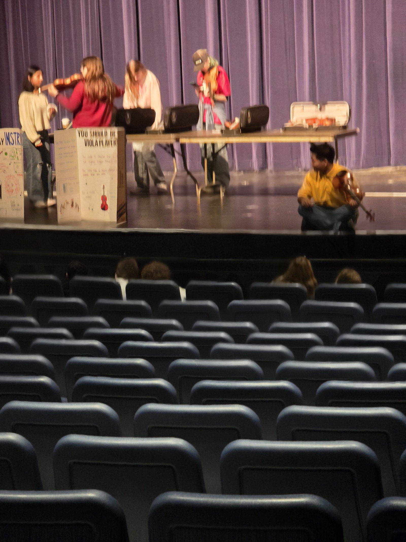 Students explore violin and viola at an Instrumental Infusion event