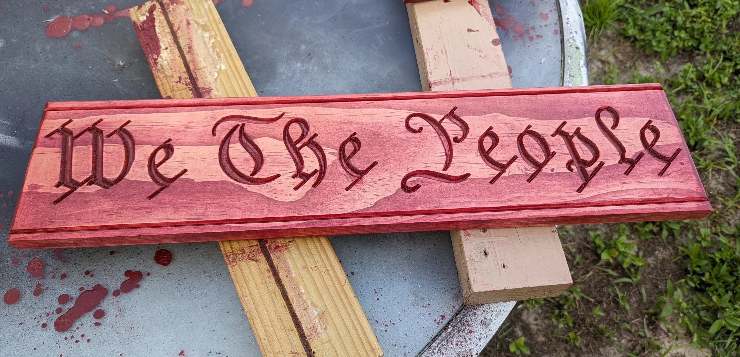 We the People wood plaque