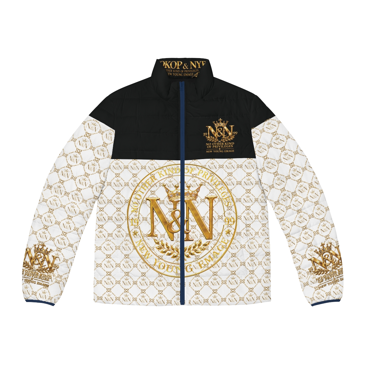 Puffer Jacket Gold Crest Monogram