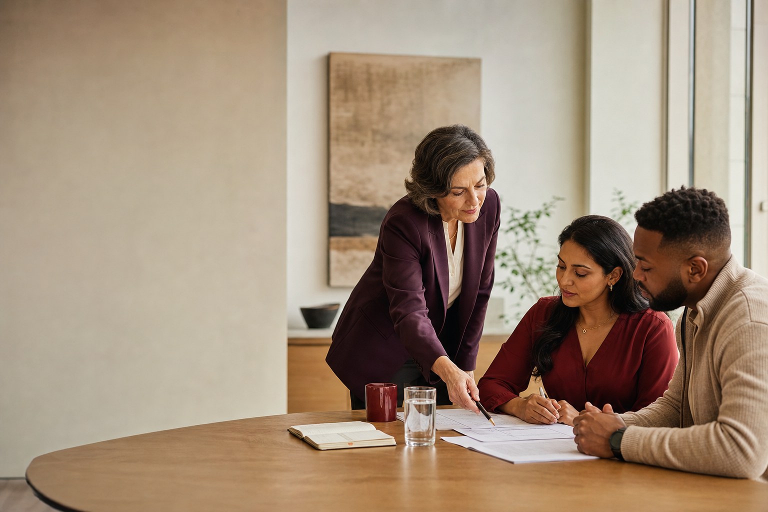 Advisor leading a business planning session