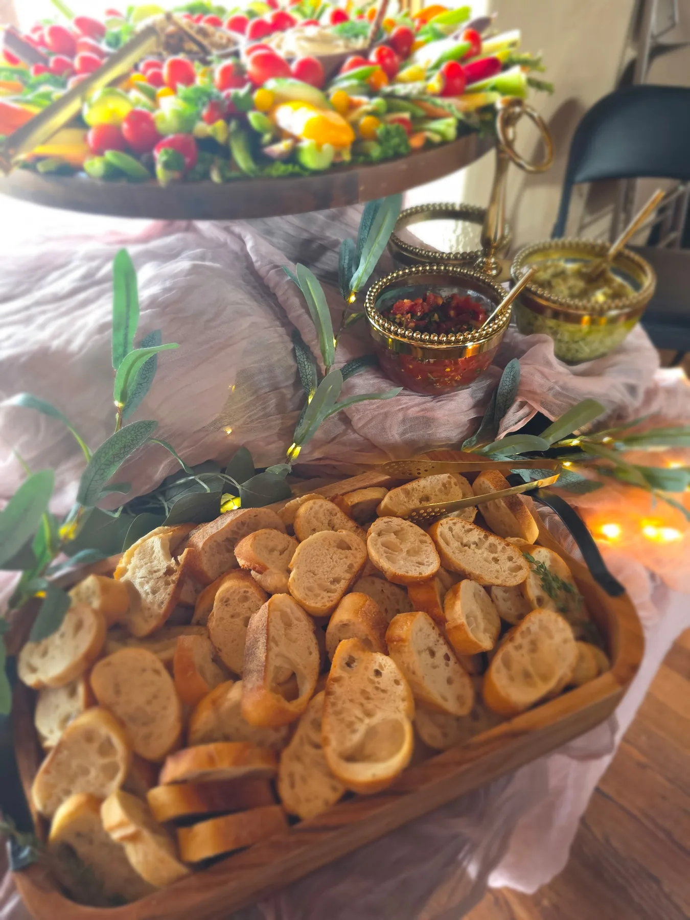 A full event spread with fresh grazing food