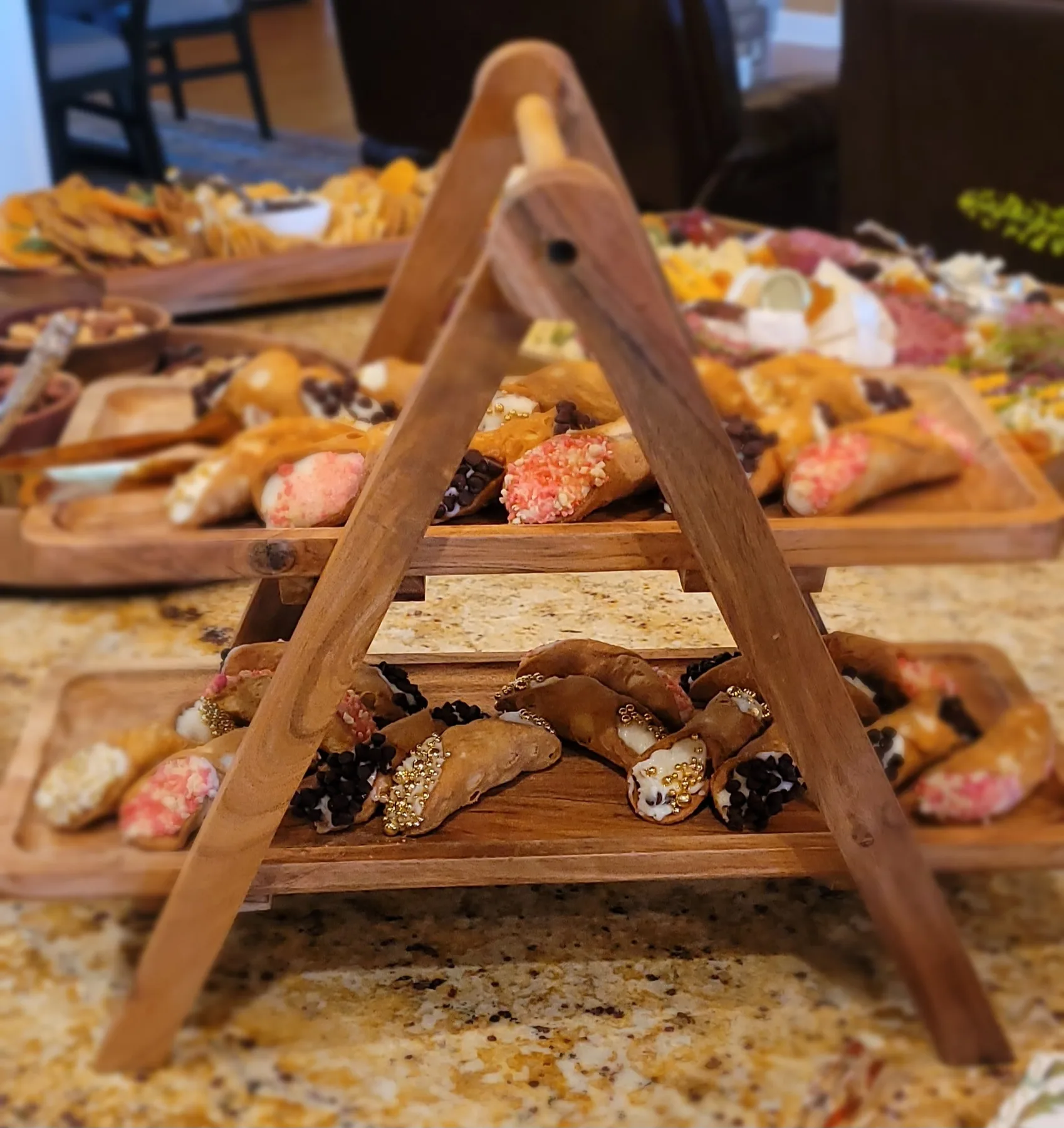 A rustic display of small bites and grazing food