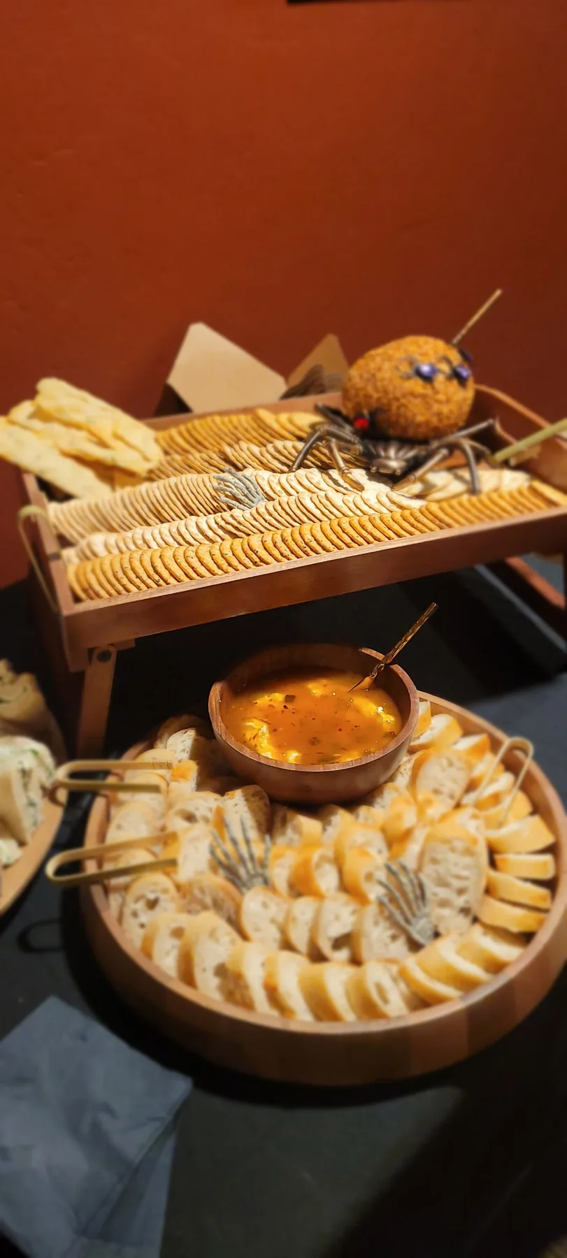 Cannolis and dessert bites arranged for a gathering