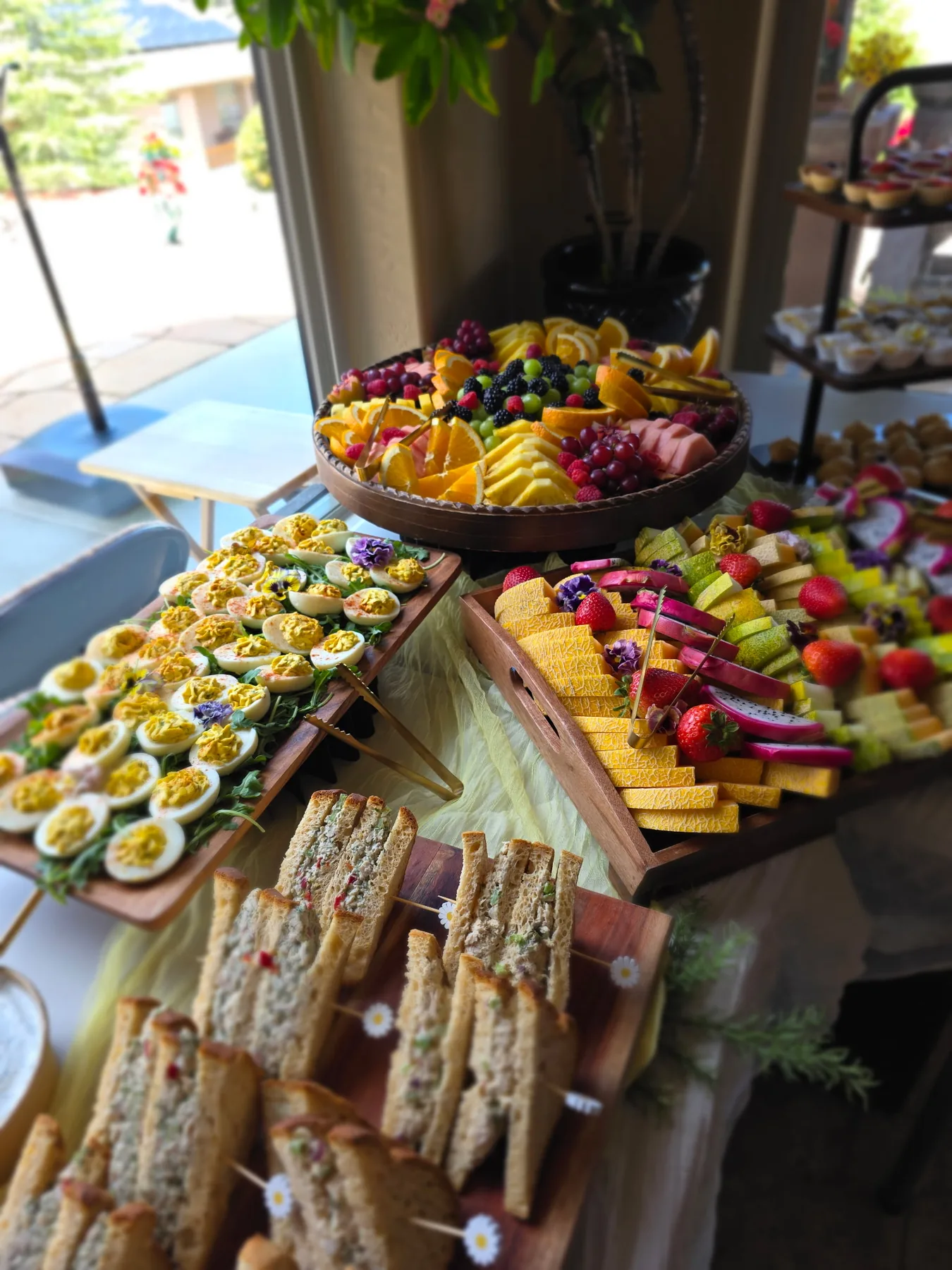 A long sandwich and grazing spread