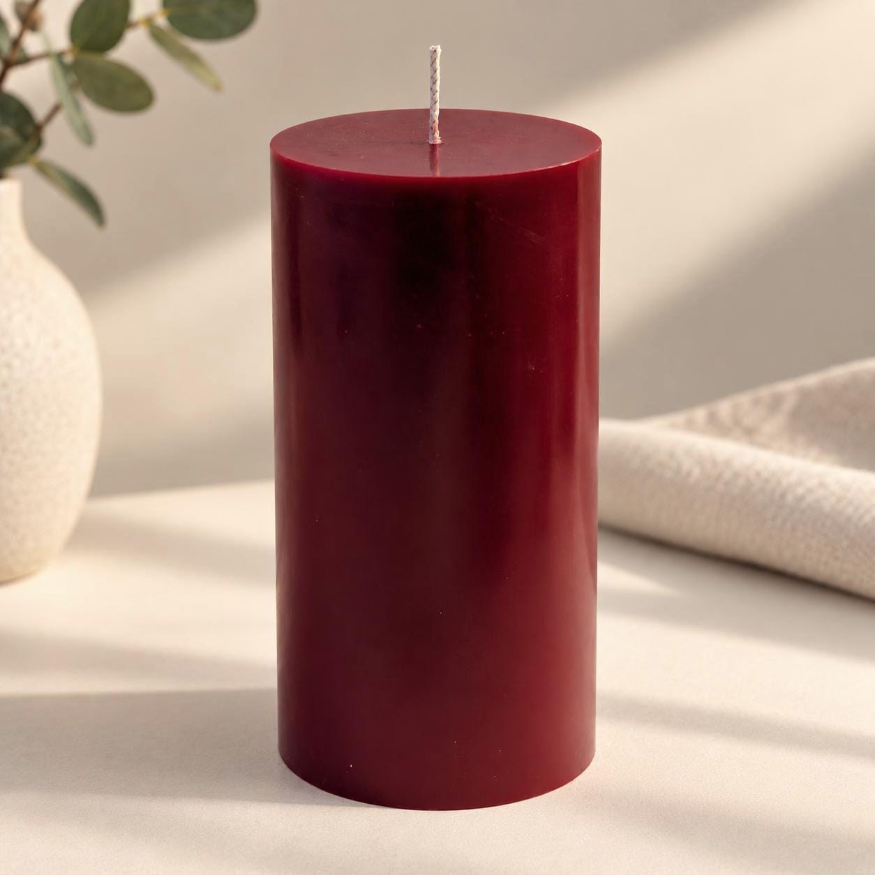 Large 6.5-Inch Soy Wax Pillar Candle - Minimalist Handmade Home Decor Centerpiece