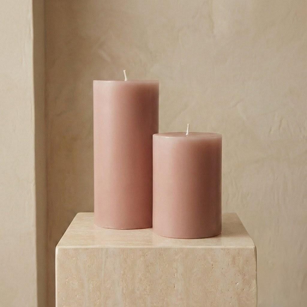 Modern Soy Pillar Candle Set - Minimalist Handmade Home Decor Centerpiece