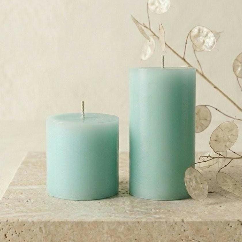 Seafoam Smooth Artisan Pillar Candle Duo | The Ocean Series | Hand-Poured Finish | Unscented