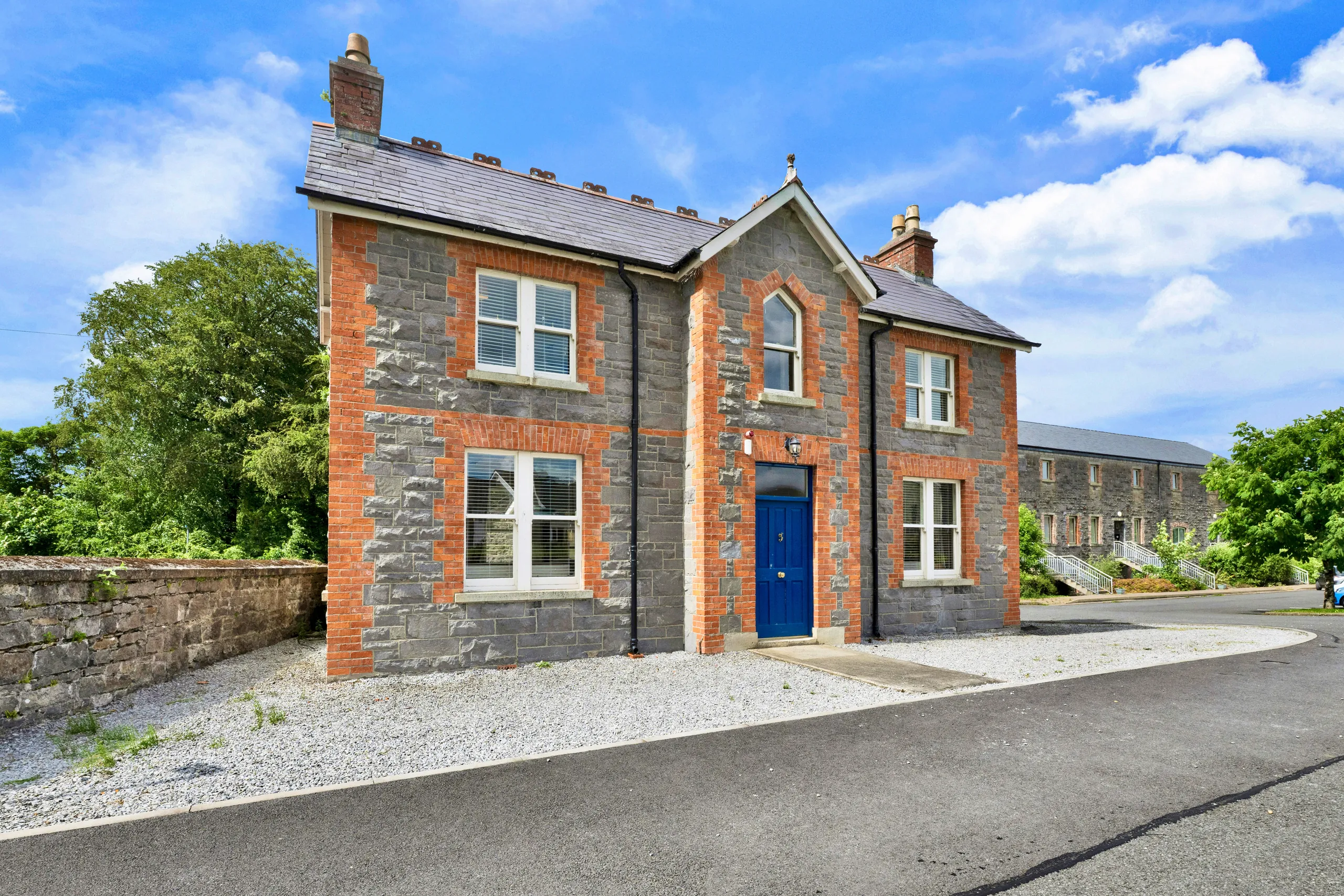 Stone house exterior in daylight