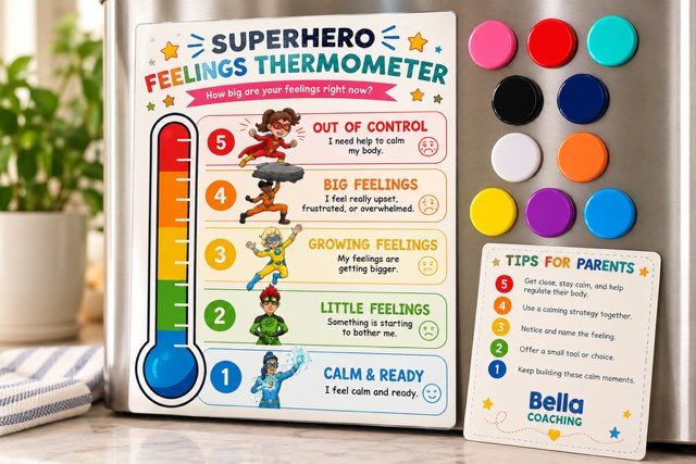 Superhero Feelings Thermometer and Magnets kit