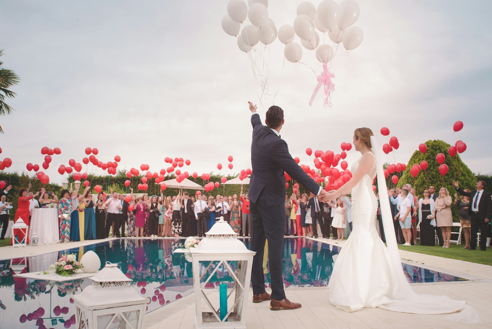 A couple celebrating their wedding day together