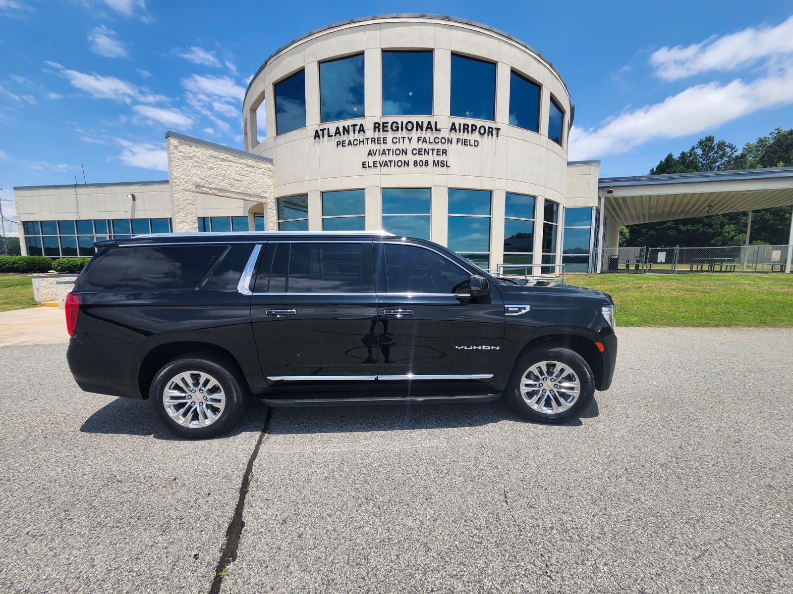 SUV outside an arena
