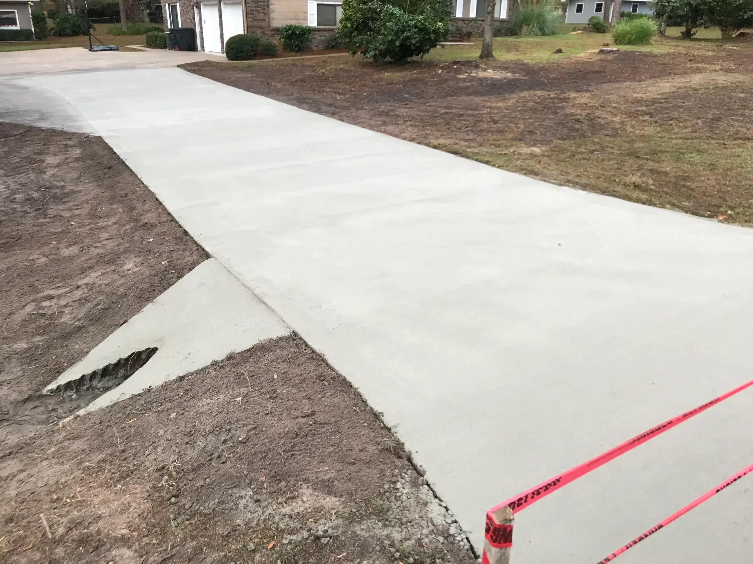 Newly completed asphalt surface at a commercial property