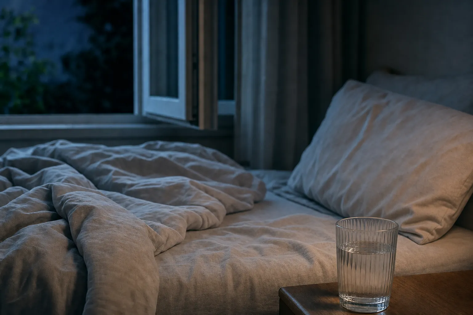 A quiet bedroom prepared for rest