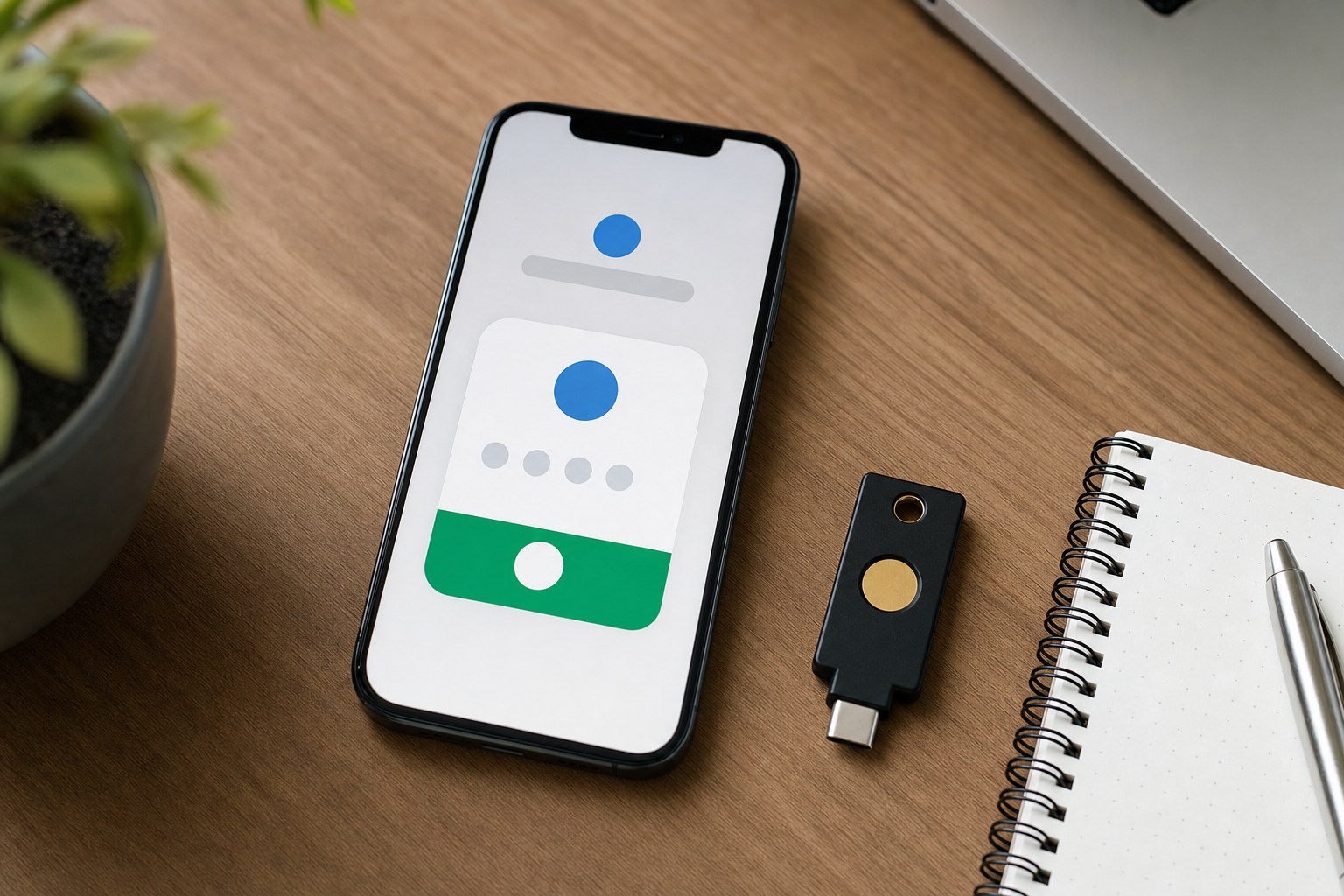 Phone and physical security key used for multi-factor sign-in