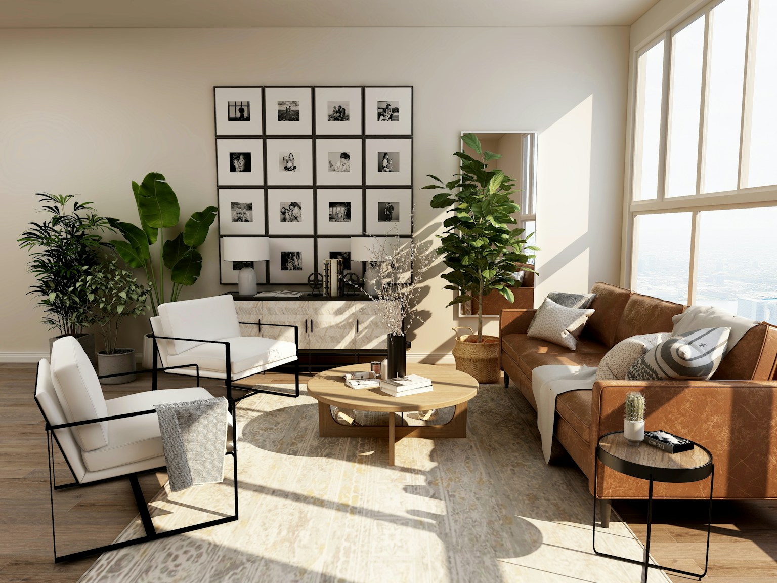 A welcoming home interior with a comfortable armchair and warm natural light