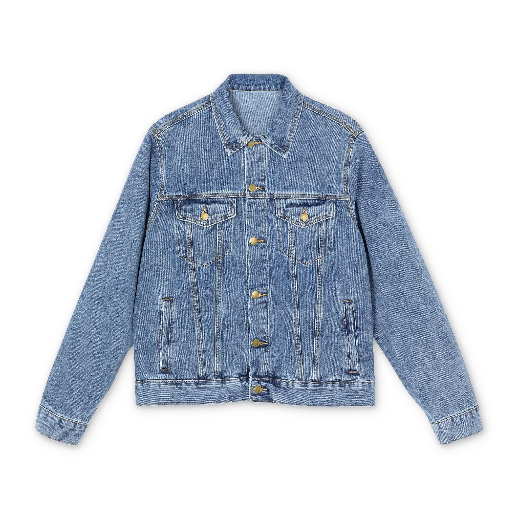Andreco B. denim jacket with a Cincinnati street map patch