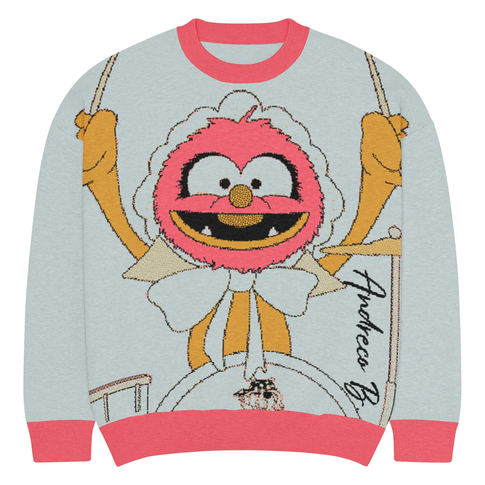 Andreco B. Relaxed fit knitted “Baby Animal “crew neck sweater