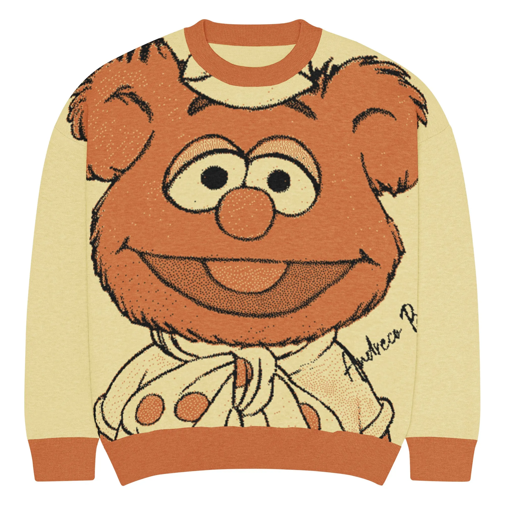 Andreco B. Relaxed fit knitted”Baby Fozzie” crew neck sweater