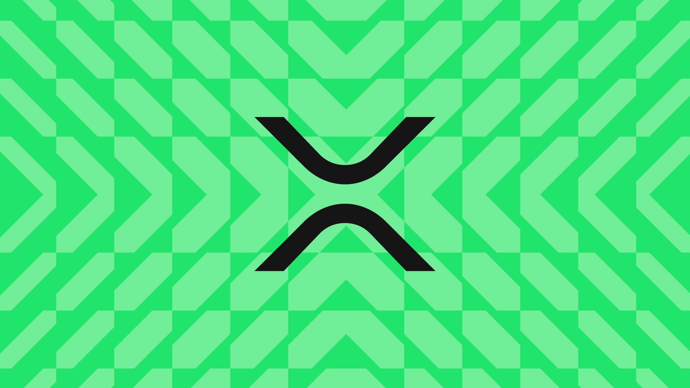 XRP Ledger symbol on a green patterned background
