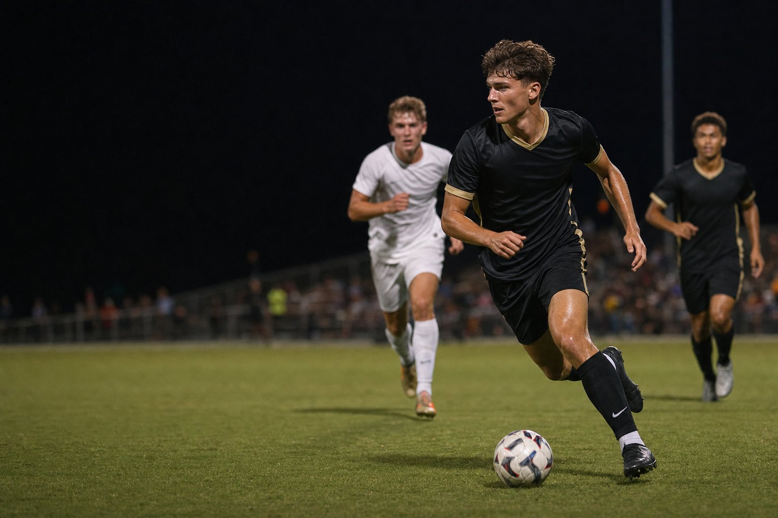 Men's soccer player in match action