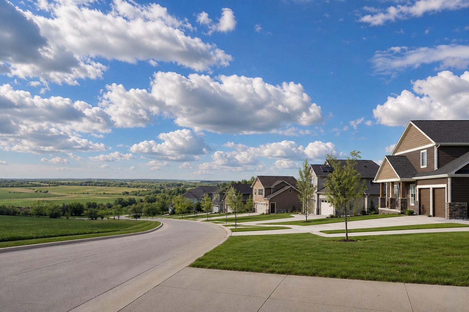 Norwalk neighborhood overlooking open countryside