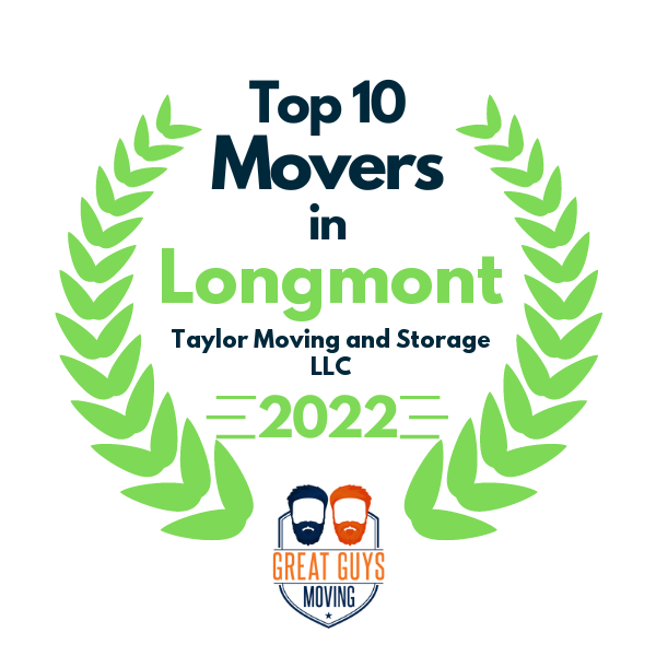 Top 10 ranked movers in Longmont 2022, Taylor Moving and Storage LLC