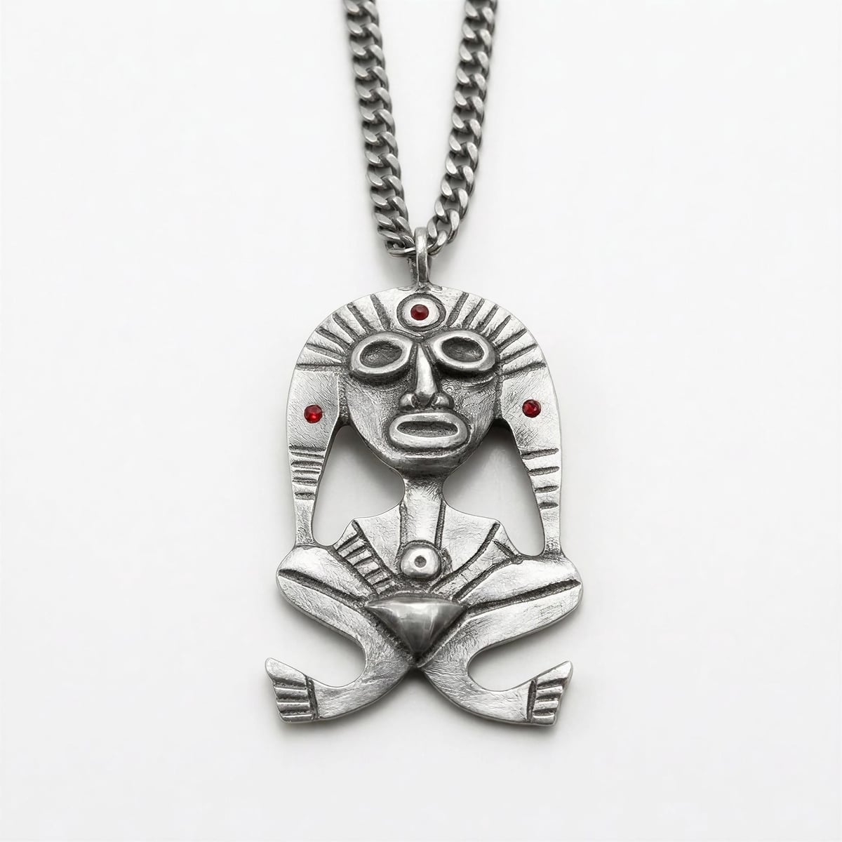 Hand-cast pewter Atabey pendant on a stainless steel chain