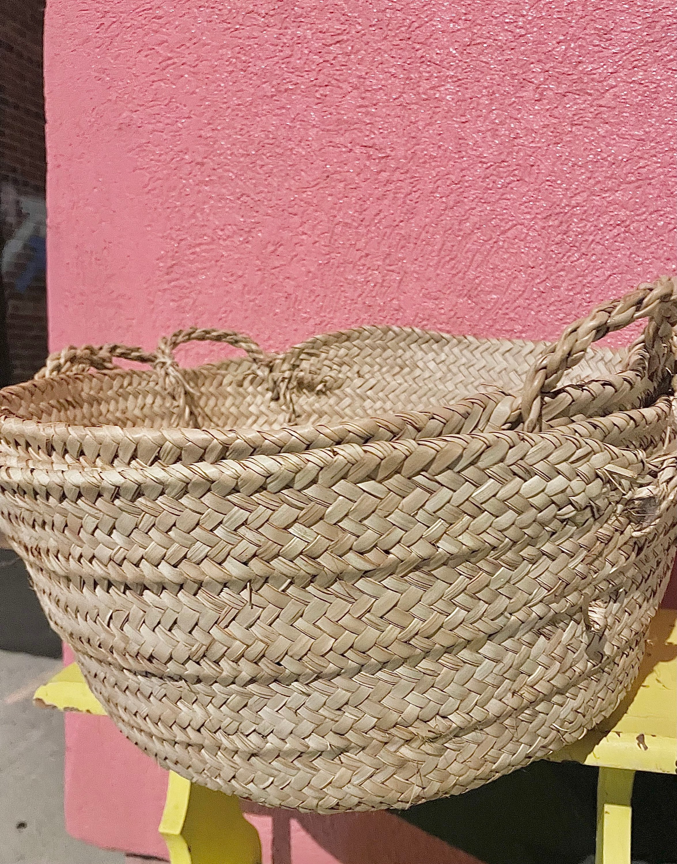 Wide Brim Woven Basket
