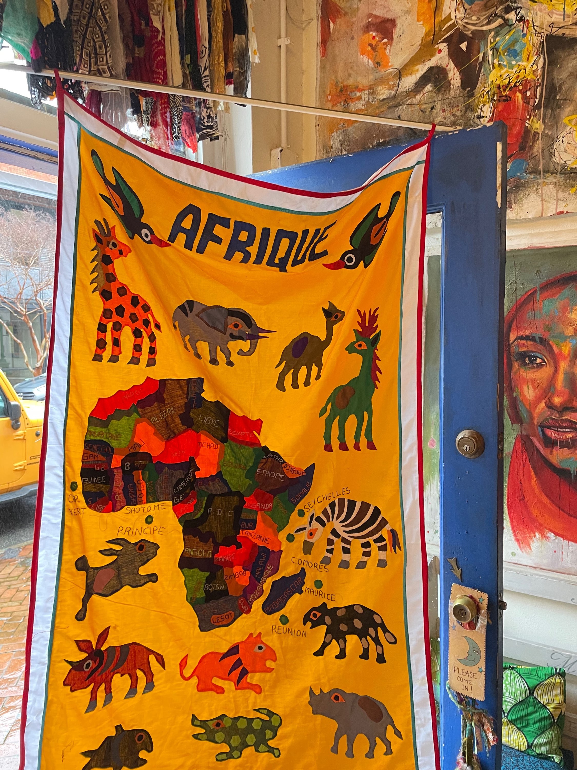 SOLD Africa Map Tapestry