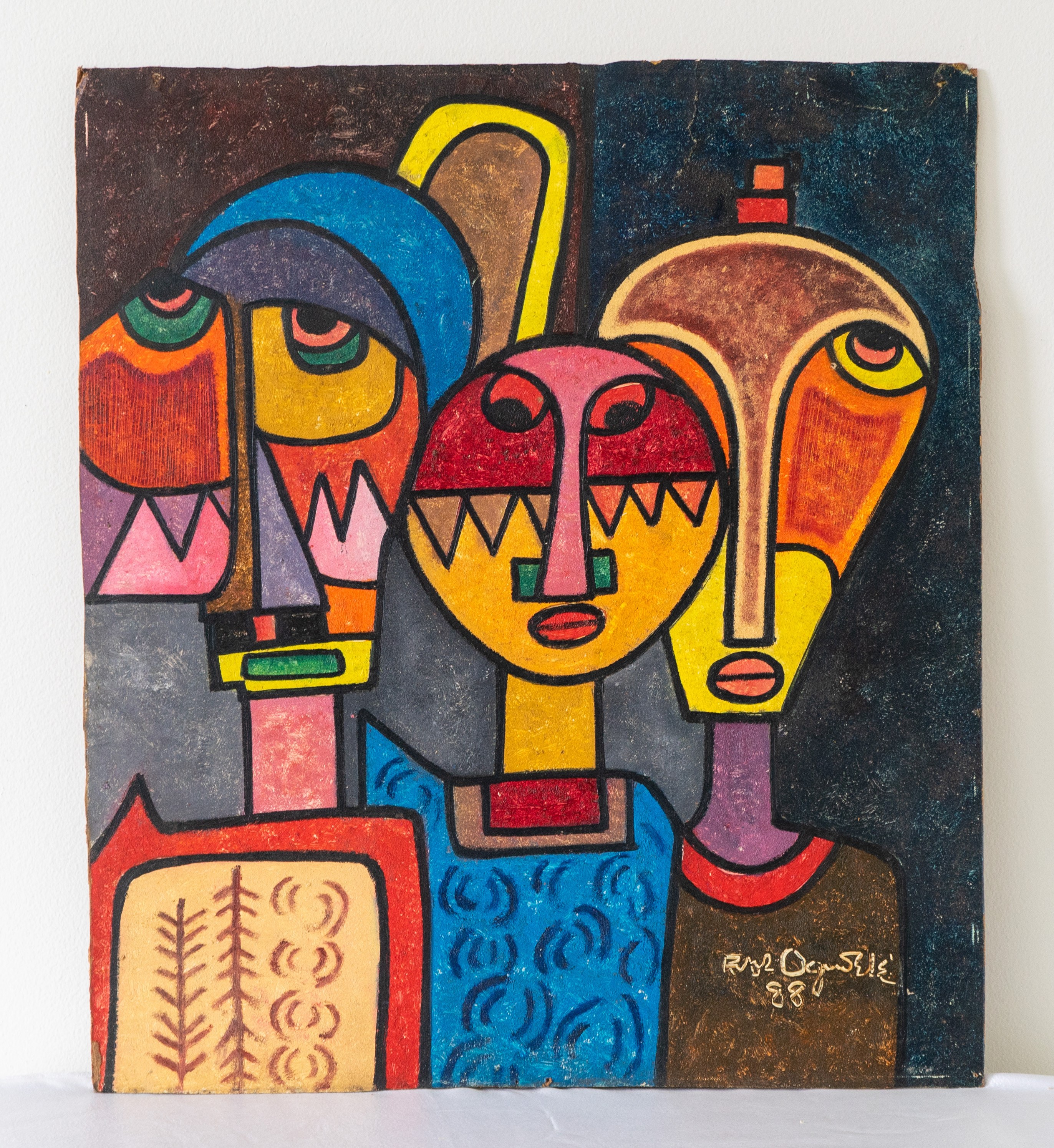 Rufus Ogundele, Family of Three, 1988 