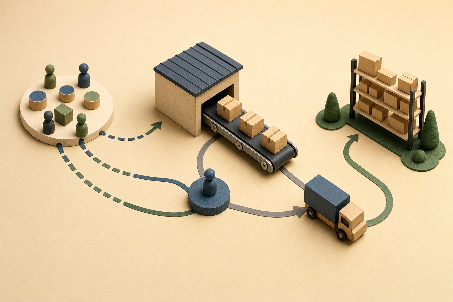 Distribution workflow connecting demand signals, fulfillment, and inventory