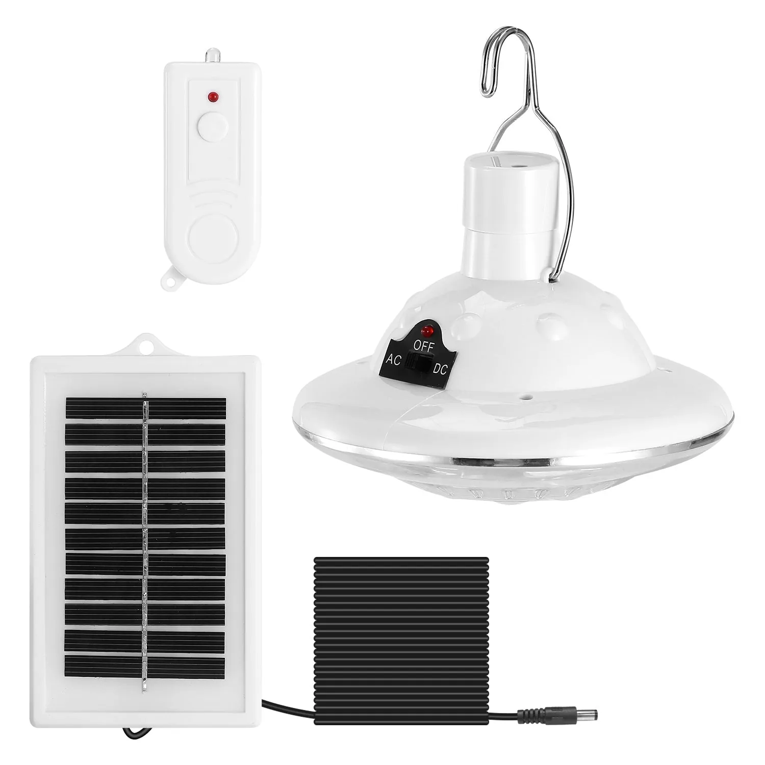 GJB Products: 6V Solar Powered(300Lm) 3 LED(8/14/22)Mode Camping Lantern with Dual Charging Mode,Remote, and IP65 Waterproof
