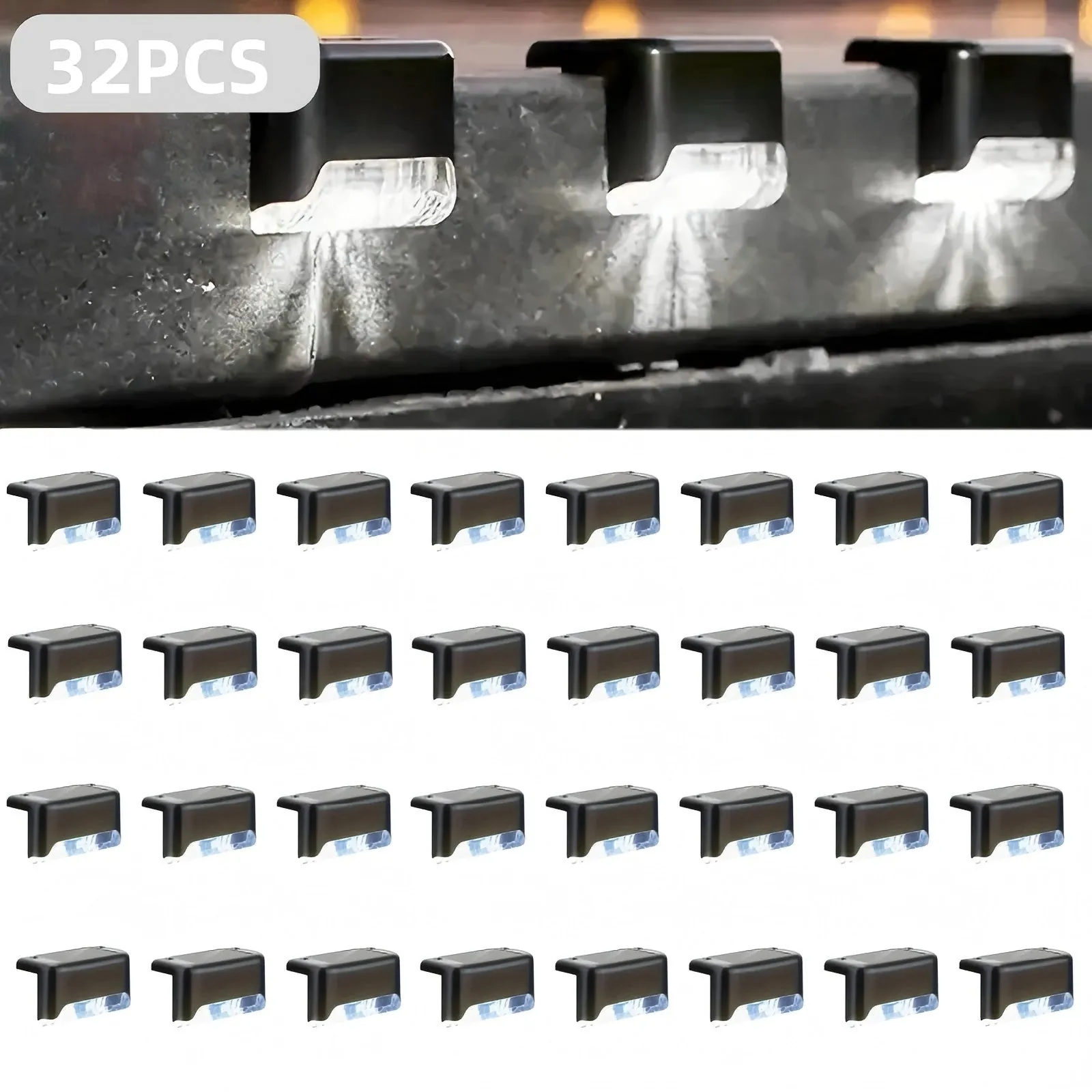 YoYo: 16 & 32 Pack Outdoor 2V Solar Powered RGB & Warm Light Deck/Step/Fence LED Lights