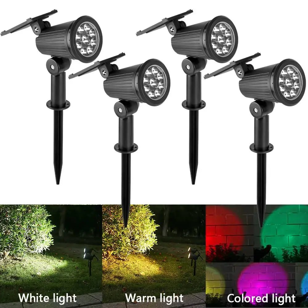 TSUN: Decorative Multi-Colored High Powered Solar LED(9) SpotLight with Adjusting Angle Control