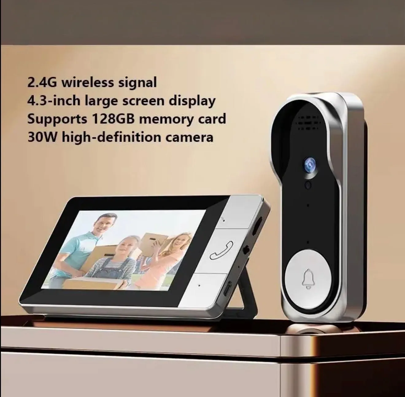 BellCam Doorbell Camera: Video Doorbell•4.3” Screen•Easy Installation•No WiFi/No App Needed