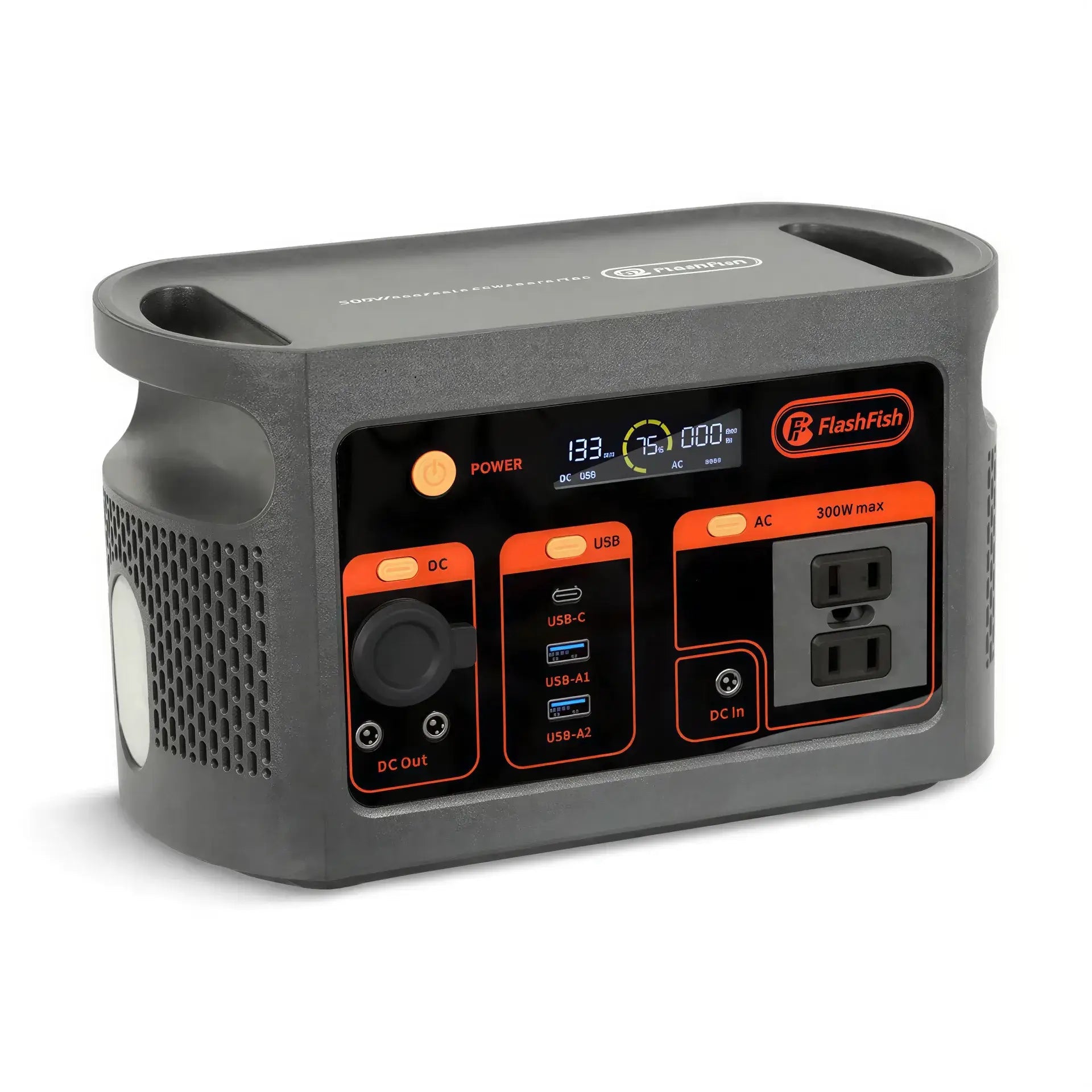 FLASHFISH E103: Portable 100W AC Charging Input/179.2Wh-300W Fast Charging Solar-Powered Generator/Power Station & 2W LED Flashlight with 7 Outputs for Indoor and Outdoor use.
