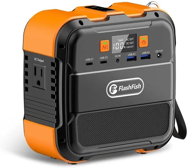 Flashfish: 120W Portable Power Station, 98Wh/26400mAh Solar Generator Backup Power Battery Pack With AC/DC/Type-c/USB/Flashlight, 110V Power Bank