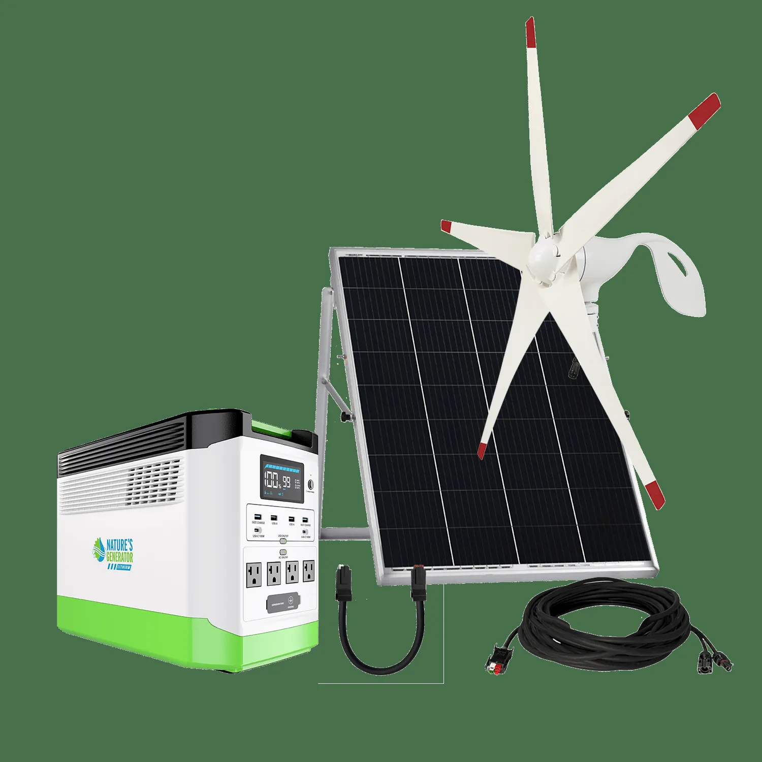 High Capacity Lithium 1800 Solar and Wind Generator