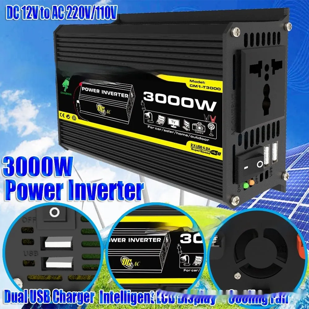 GuangZhou Chadmn: Power Inverter 12V-110V/220V 3000W Solar Powered High Frequency